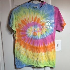 Y2K Assholes Live Forever Tie Dye Tee w/Kirill Signature